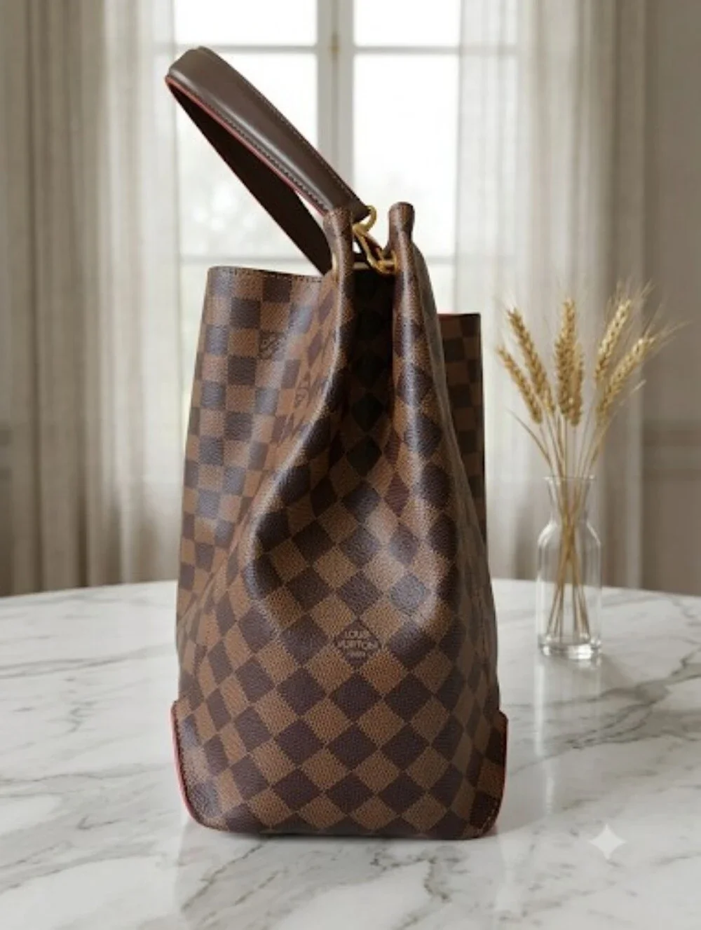 Louis Vuitton Caissa Hobo Damier Ebene Red Cherry Bag Full Set ✨️ EUC